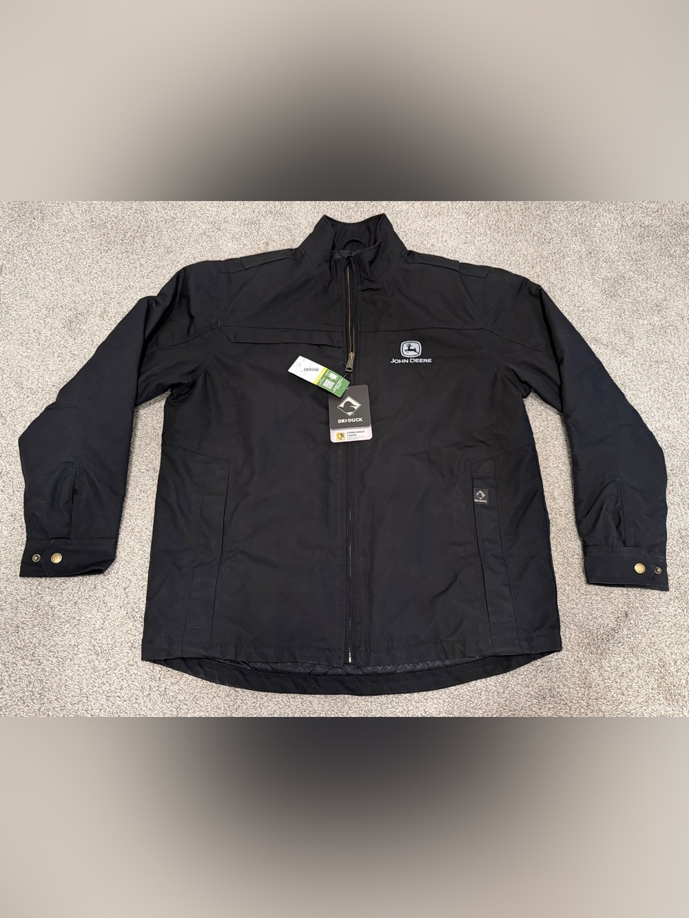 *NEW* DRI DUCK John Deere Sequoia StormShield™ Black Canvas Jacket Sz L